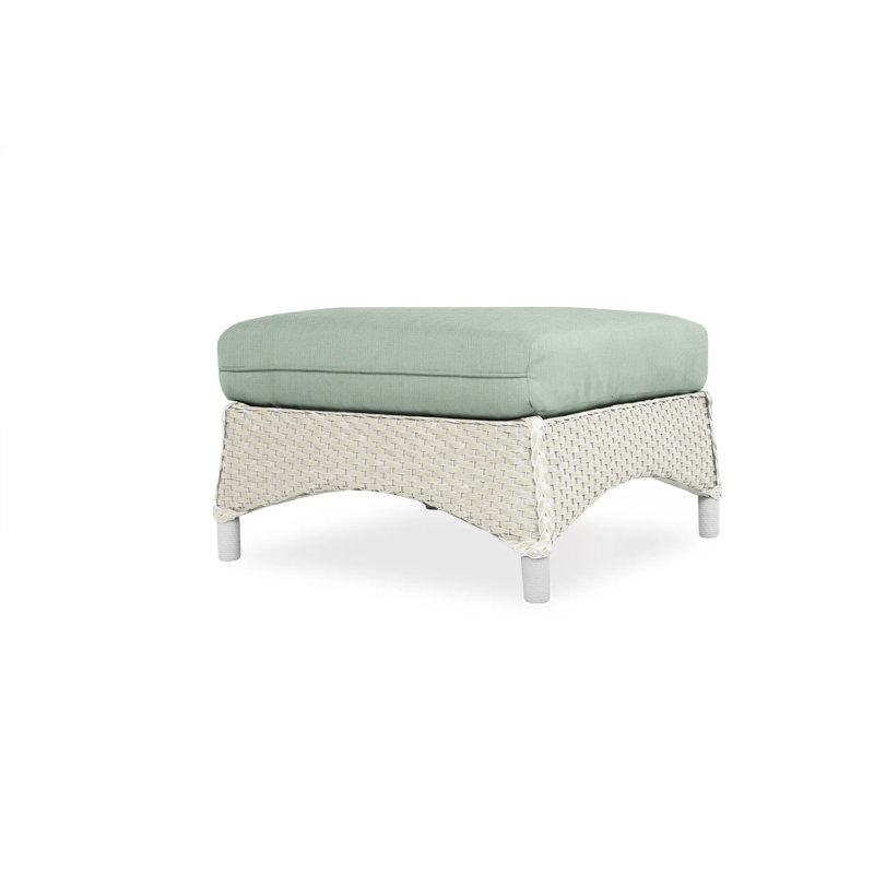 Mandalay Outdoor Ottoman, Bright Side Fog, Antique White