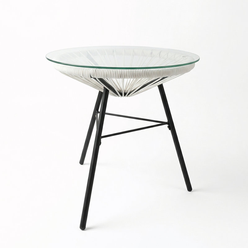 Table d'appoint d'extérieur en verre