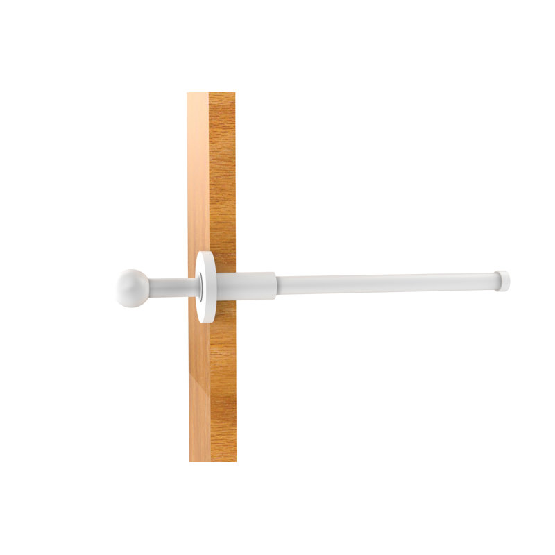 Barre à serviettes murale traditionnelle coulissant, Blanc mat