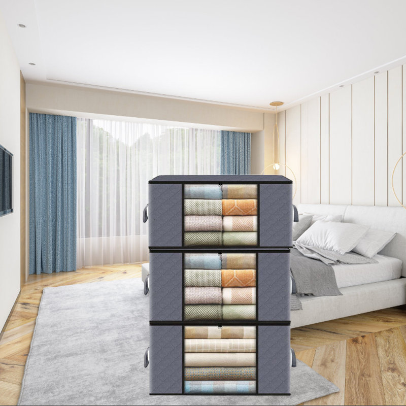 Ensemble de sacs de rangement en tissu, gris