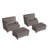 Modern Chaise Lounge Chair With Movable Ottoman And Pillow(Set Of 2)-115747912