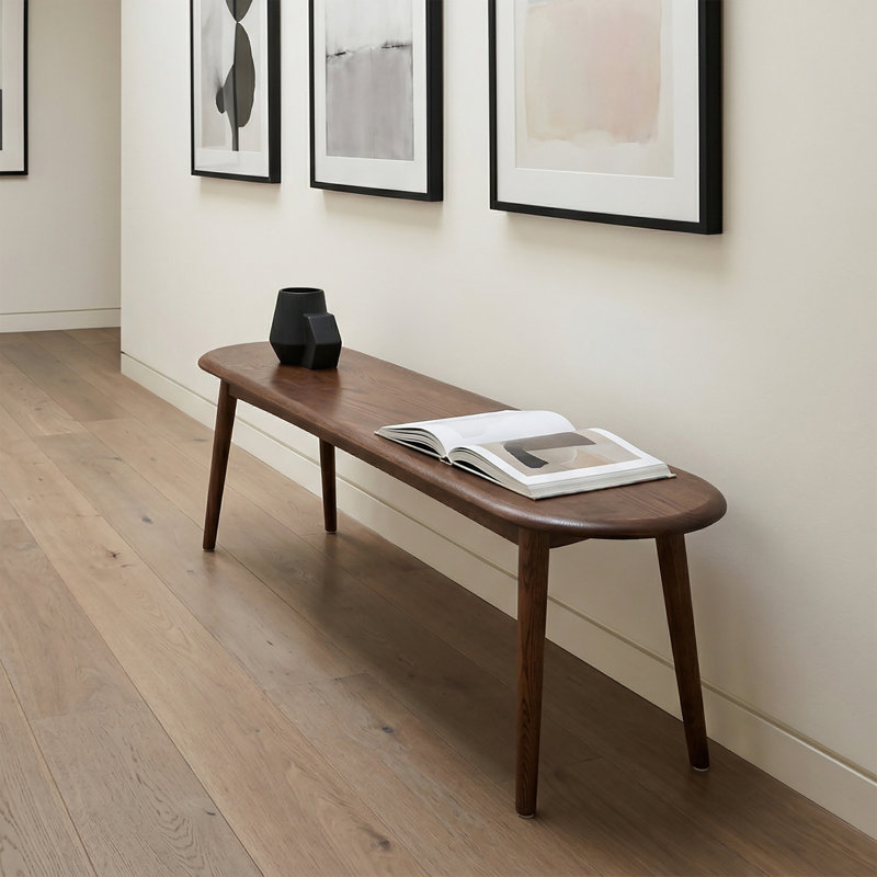 Banc en bois massif, H 16,15 po x l 47,25 po x P 11,82 po