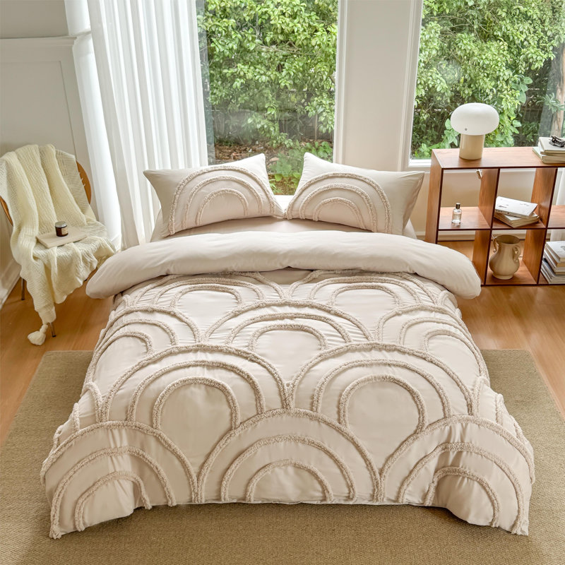 Microfiber Duvet Cover Set, King, Beige
