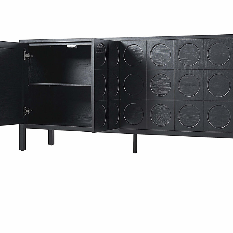 Armoire de rangement Buffet avec porte en forme de cercle géométrique unique