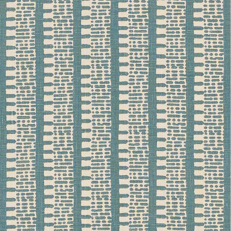 Schumacher x Veere Grenney Kiosk Fabric, Peacock Blue