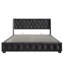 EU Double & King (140/160X200cm) Luxury Velvet Hydraulic Ottoman Bed, Storage Frame With Wingback Button Tufted Headboard, Dark Grey -620964589