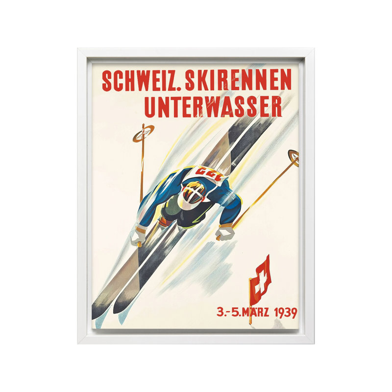 Championnats suisse de ski 1939, Canvas, White Framed, 16"H x 20"W