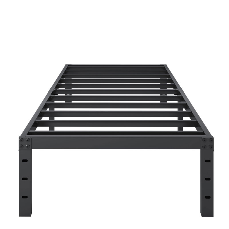 Alwyn Home Bed Frame No Box Spring Need 16 Inch Heavy Duty Tall Platform Bed Frame, Twin