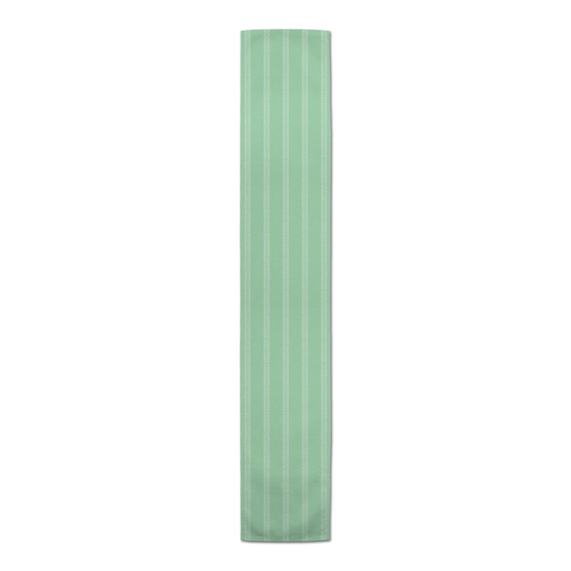 Youssef Rectangular Striped Table Runner, 90" x 16", Green