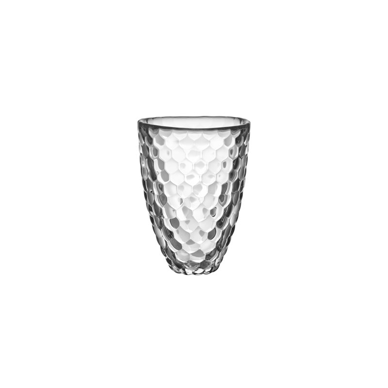 Raspberry Crystal Table Vase, 6.3" H x 4.8" W x 4.8" D, Clear