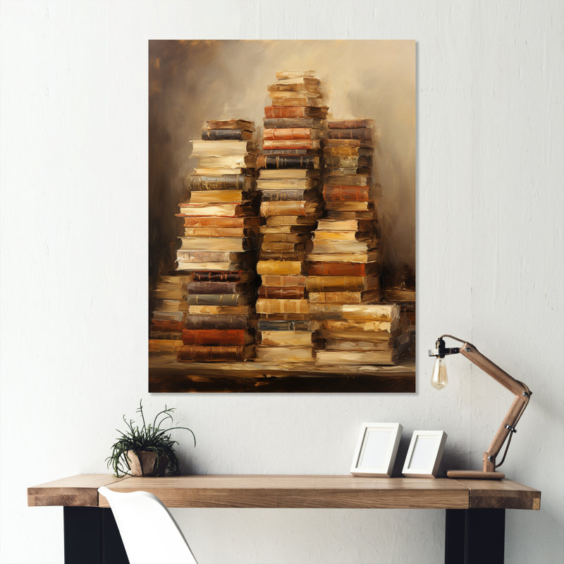 Ancienne bibliothèque de lecture mystère II - livres, art mural en métal, H 20 po x l 12 po x P 1 po