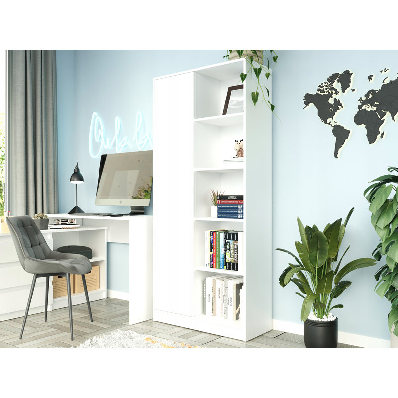 Amilian 60cm W Standard Bookcase, Highgloss sand grey
