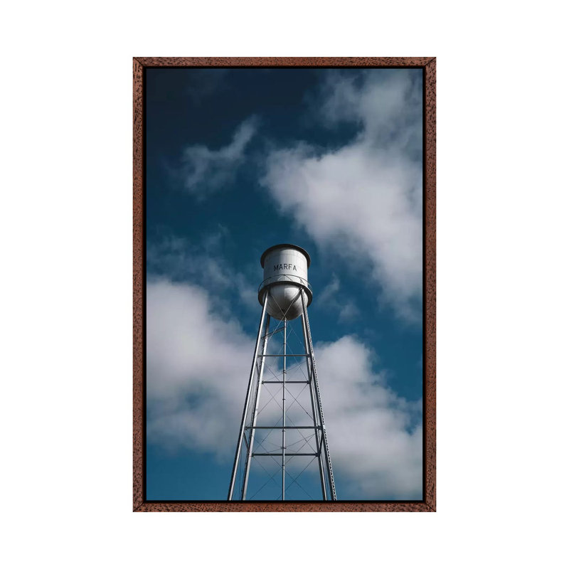Marfa Water Tower by Bethany Young - Print on Canvas, Classic Brown Wood Framed, 101.6cm H x 66.04cm W x 3.81cm D
