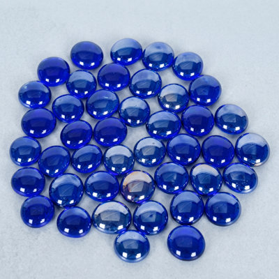 Perles de verre décoratives bleu cobalt de 20 livres, gravier en verre résistant à la chaleur de 3/4 po pour foyer au gaz propane et au gaz naturel, substitut idéal pour les bûches à gaz et les roches de lave
