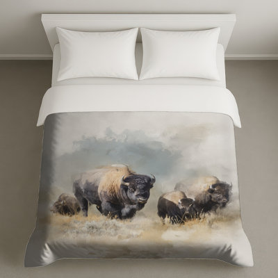 Housses de couette Bison Watercolor Art