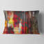 Coussin décoratif rouge à motif décoratif abstrait