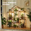 Support pour plante d'intérieur en bois avec lumières de culture, étagère à fleurs suspendue, support à fleurs pour le salon, le patio et le jardin