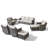 Arlene 8-Piece Outdoor Courtyard Wicker Sofa & Multi Rotating Chair Conversation Set With Side Table-954813719
