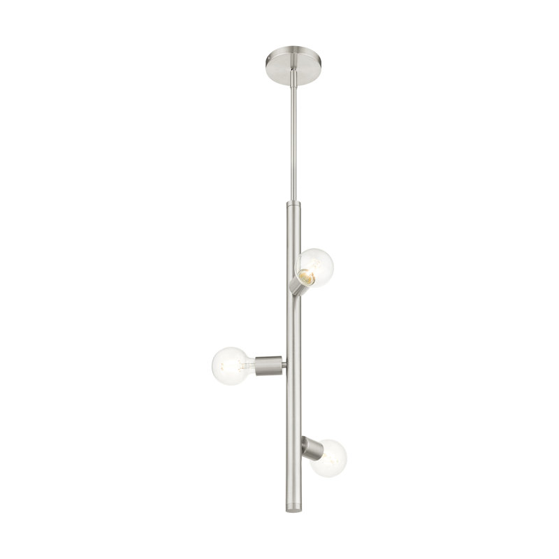 Luminaire suspendu à 3 lumières Jolisha, Nickel brossé