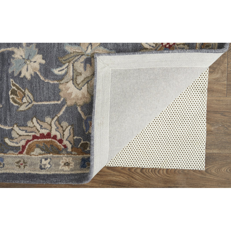 Azalea Vintage Oriental Gray/Ivory/Red Area Rug, Rectangle 8' x 10'