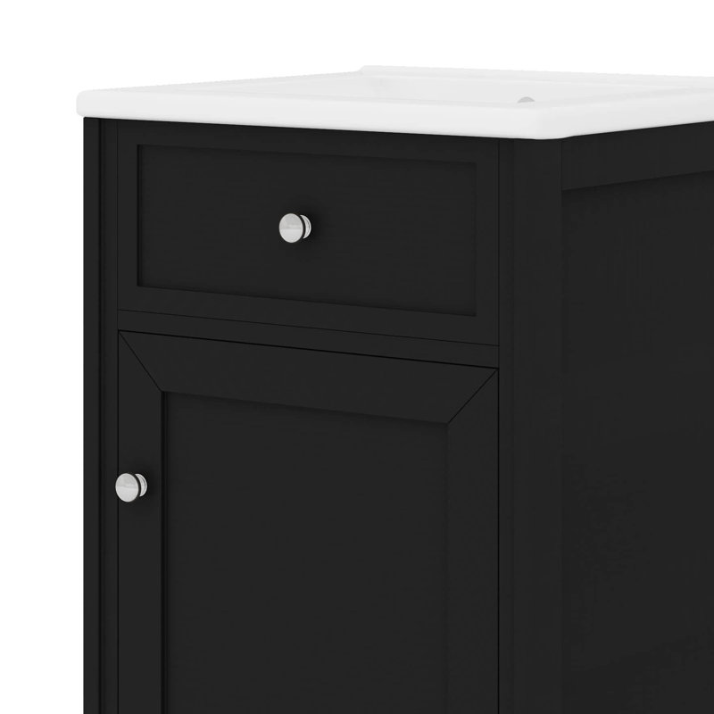 Ensemble de meuble-lavabo de 20 pouces avec lavabo supérieur en céramique, armoire, support de rangement double couche et tablettes personnalisables