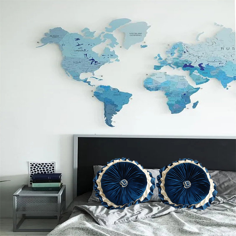  Housse et insert de coussin décoratif en velours, Bleu