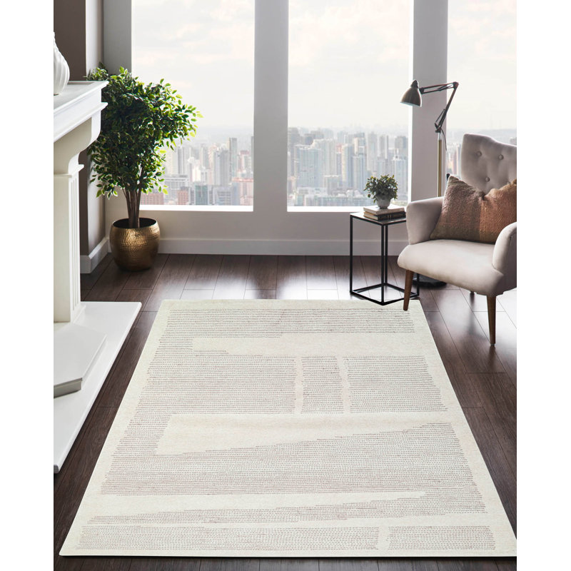 Craton Hand Tufted Wool Abstract Indoor Rug, Rectangle 3' x 5'