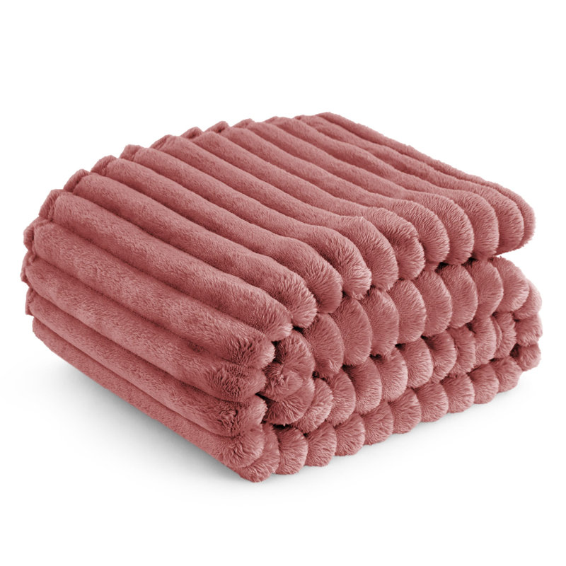 Couvre-lit pour canapé - couvertures douces et douillettes, jolie petite couverture en molleton, Rose brique cendré, Jeté