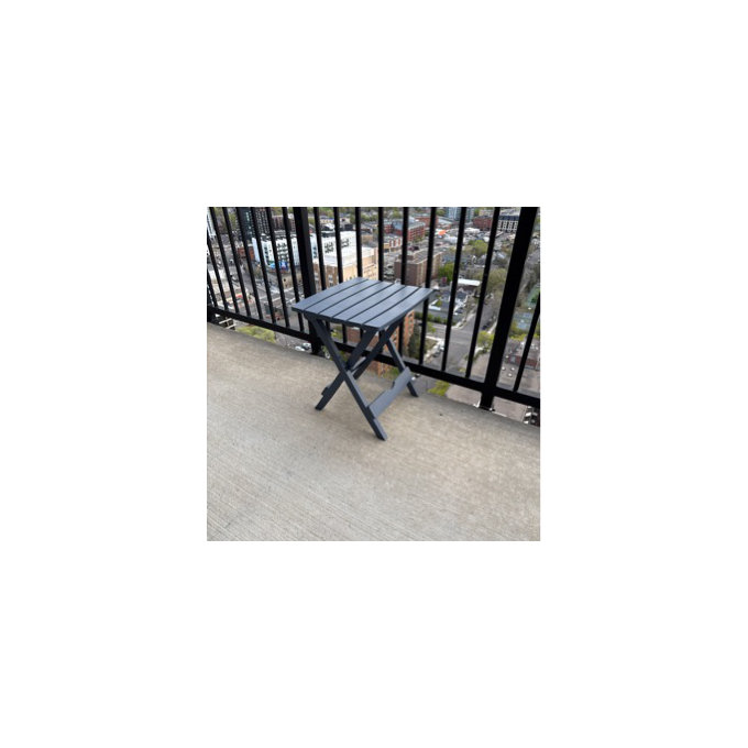 Keter Quik-Fold Side Table Durable Resin Outdoor Folding Patio End Table - Midnight