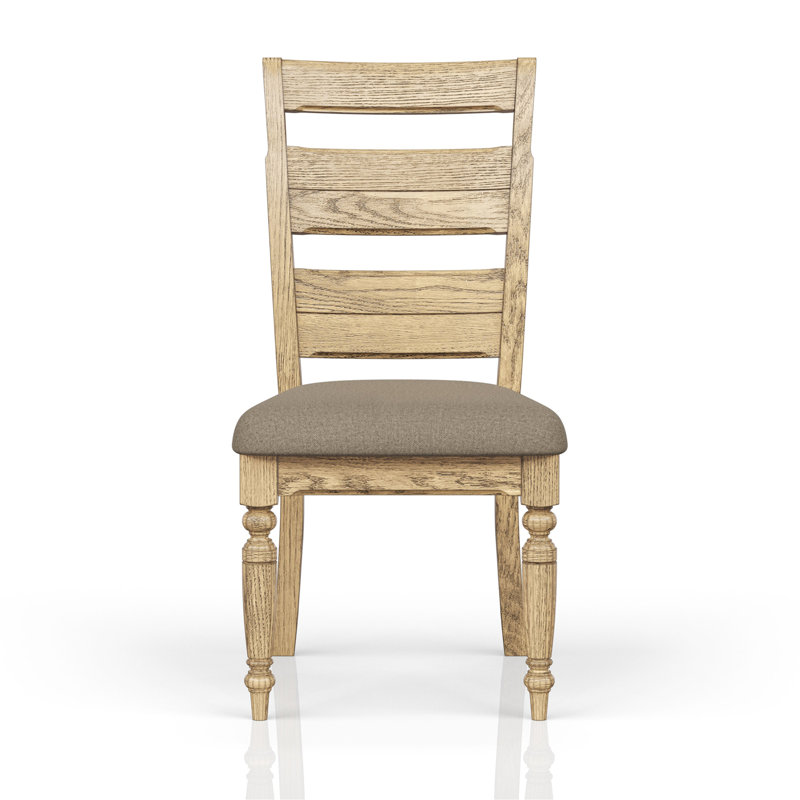 Chaise d'appoint à dossier échelle - Finition caramel (ensemble de 2), Caramel
