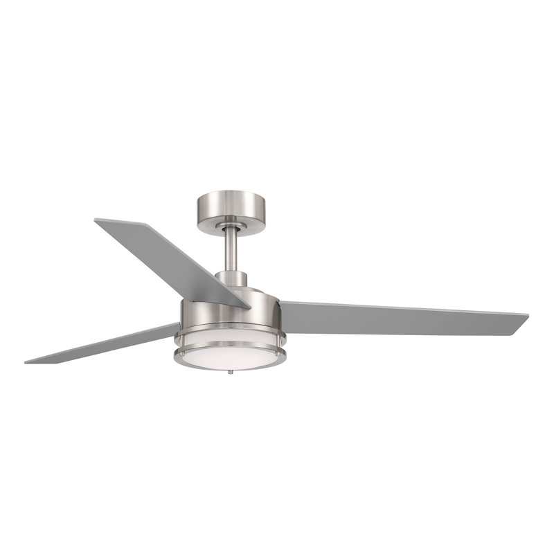 Pura 52'' Ceiling Fan with LED Lights, Silver/Gray
