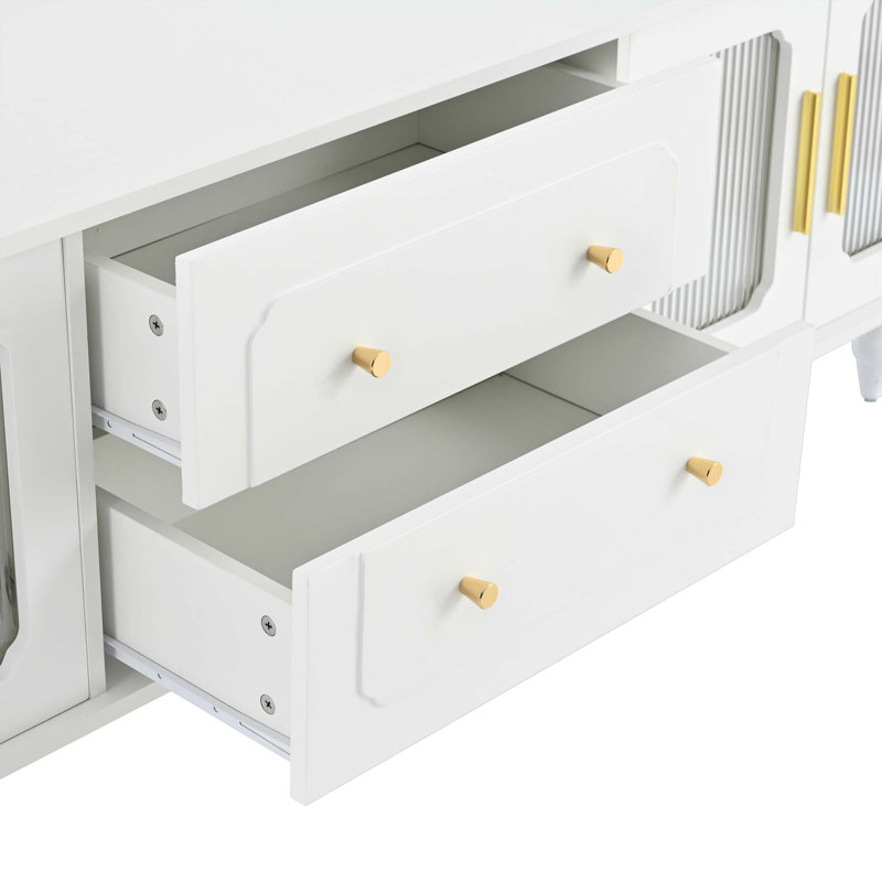 Meuble télé pour téléviseur de 78 po ou moins Whalan, Blanc