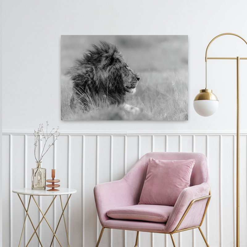 «Majestic Lion Profile», art mural contemporain, H 24 po x l 36 po
