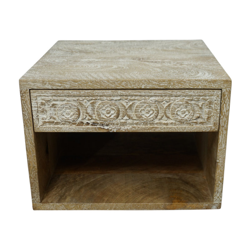Hand-crafted Solid Wood Floating Nightstand