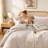 Ruffle Comforter Set 3 Pieces-Bedding for All Seasons Fluffy Vintage Farmhouse Comforter With Two Pillowcases-117190138-117190137