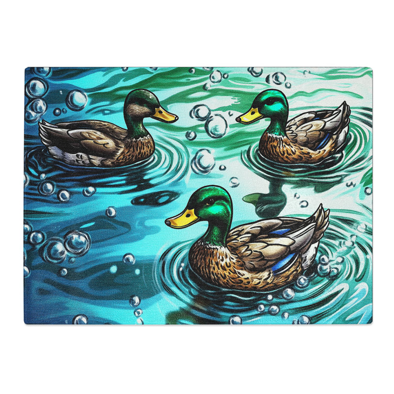 Ducks Vol.2  Glass Chopping Board