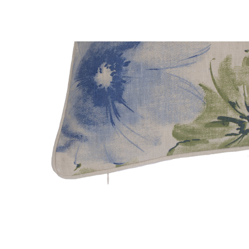 Flora Square Pillow Cover & Insert, Moss/Harbour/Indigo