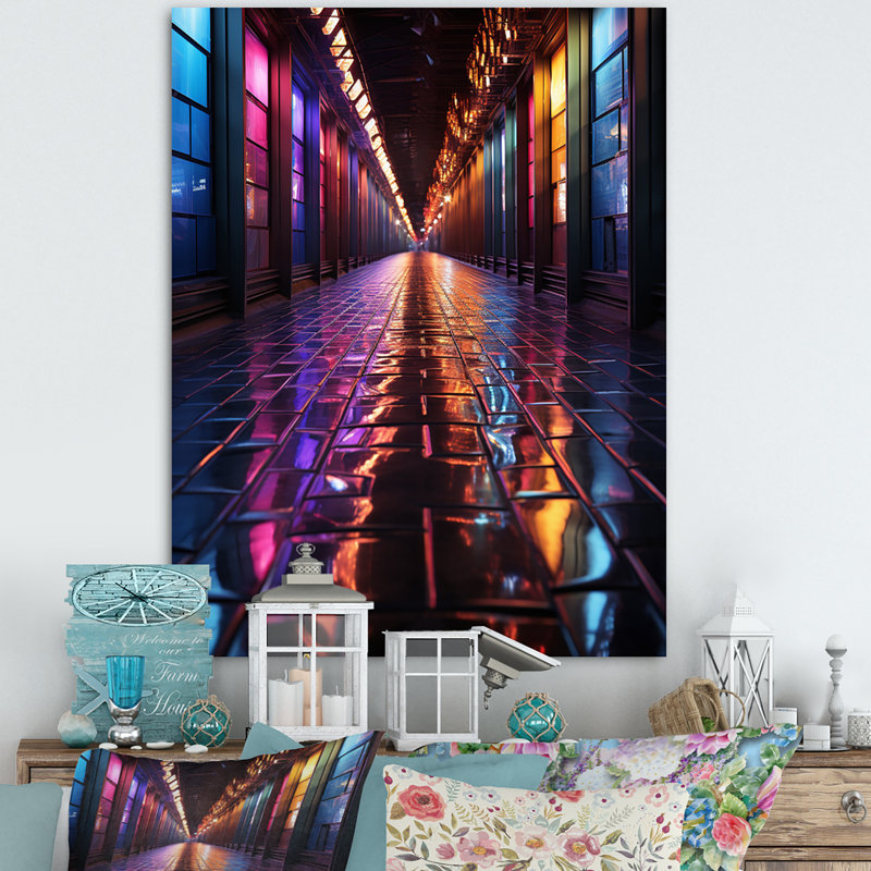 «Colorful Tunnel Urban Mirage», impression sur toile, Toile tendue, H 32 po x l 16 po x P 1 po