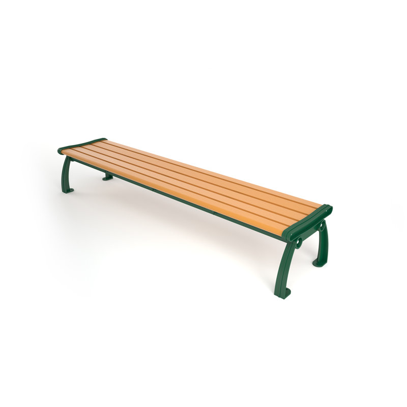 Banc de parc en plastique recyclé sans dossier Heritage, Vert, 8 pi, Cèdre