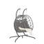 Fauteuil double 2 personnes avec résistance - Mobilier d'extérieur tissé à la main gris foncé pour terrasse