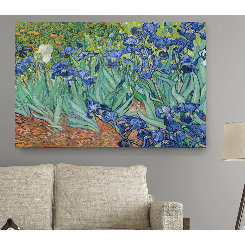 " Irises " by Vincent Van Gogh Painting Print, 36" H x 48" W x 1.5" D