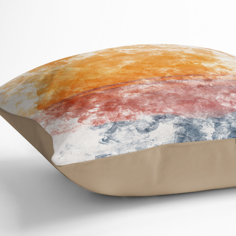 Mountain Layers Cushion with Filling, 55cm H x 55cm W x 20cm D, Stone
