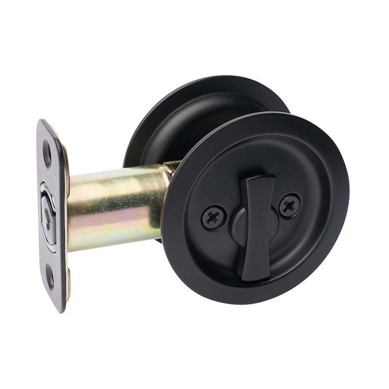 Serrure de porte coulissante ronde TAYMOR 33-BLK680RD, noir mat