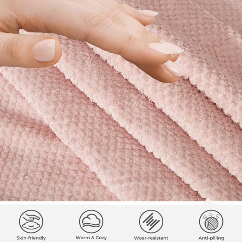 Canapé incurvé modulaire en nuage avec velours côtelé et deux coussins, Tissu rose, Rose