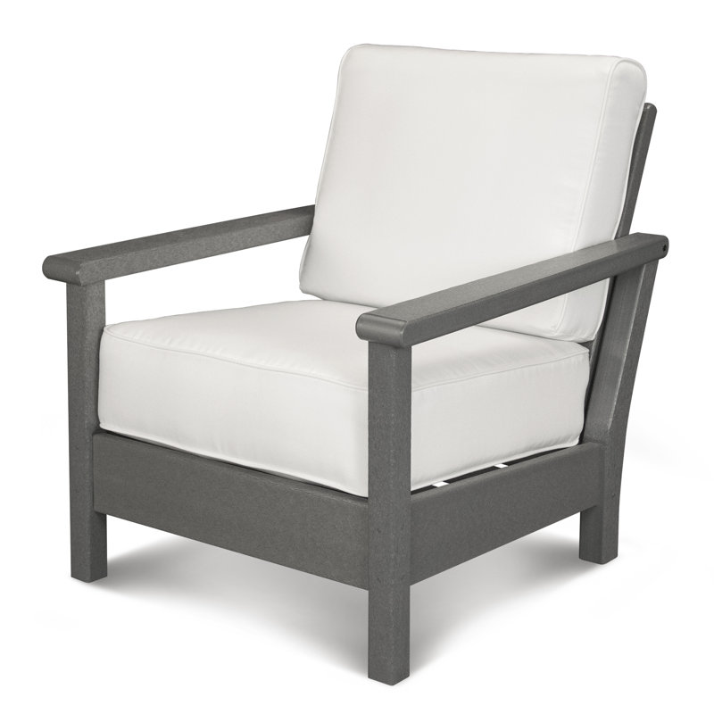 Chaise à assise profonde Harbor, Weathered Tweed, Slate Gray