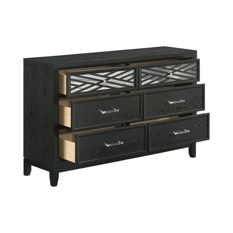 Andrien 6-Drawer 58.07" W Solid Wood Double Dresser