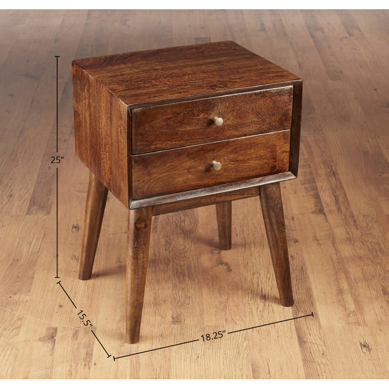 Mid Century Style End Table, Pecan
