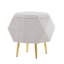 Repose-pieds Diamond en métal doré et tissu gris clair avec rangement -970723913