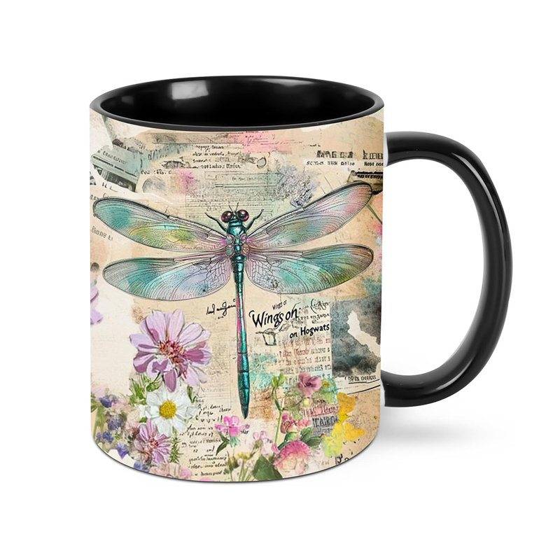 Dragonfly Coffee Mug Ceramic Tea Cup 11oz