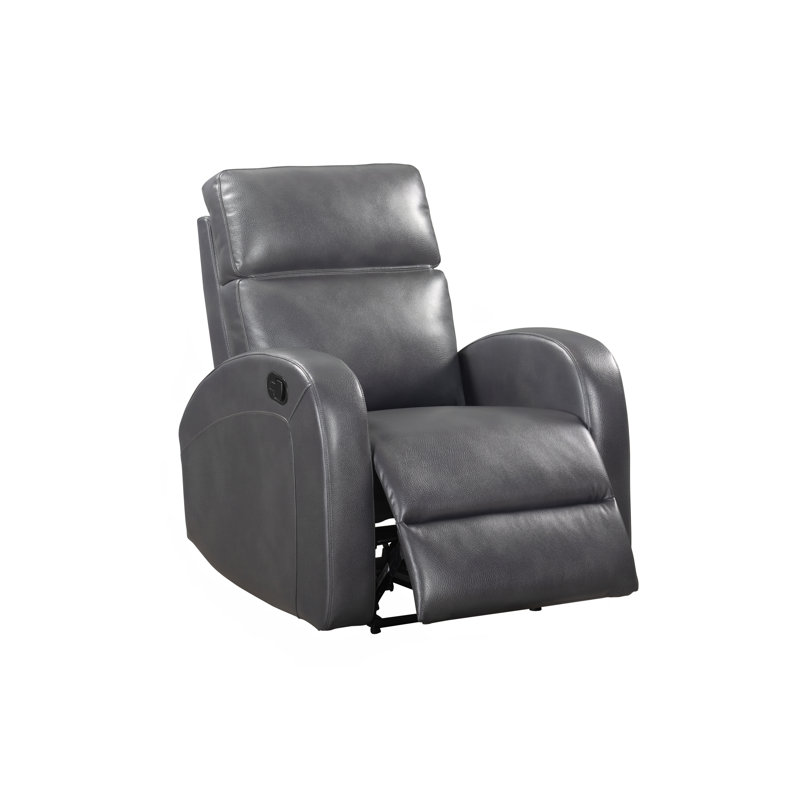 Fauteuil inclinable manuel rembourré de 33 po avec accoudoirs courbés Jarrell, Gris galet